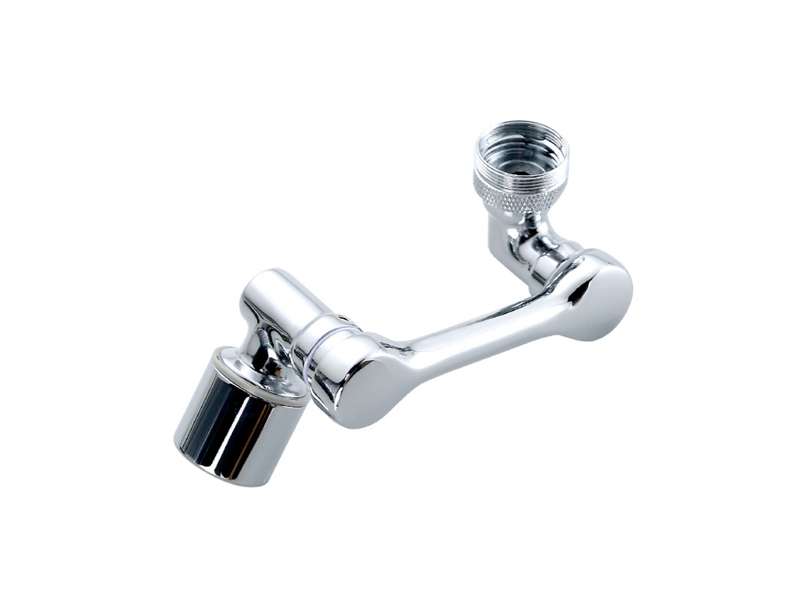 Extensor de grifo giratorio de 1080 grados, 2 salidas de agua. Plata