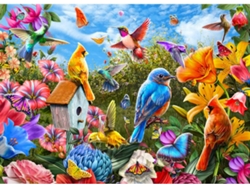 Rompecabezas De 1000 Piezas Para Adultos - Aves Y Flores (verde)