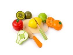 Juego de madera para cortar frutas y verduras, un juguete para jugar en la cocina. Mdug