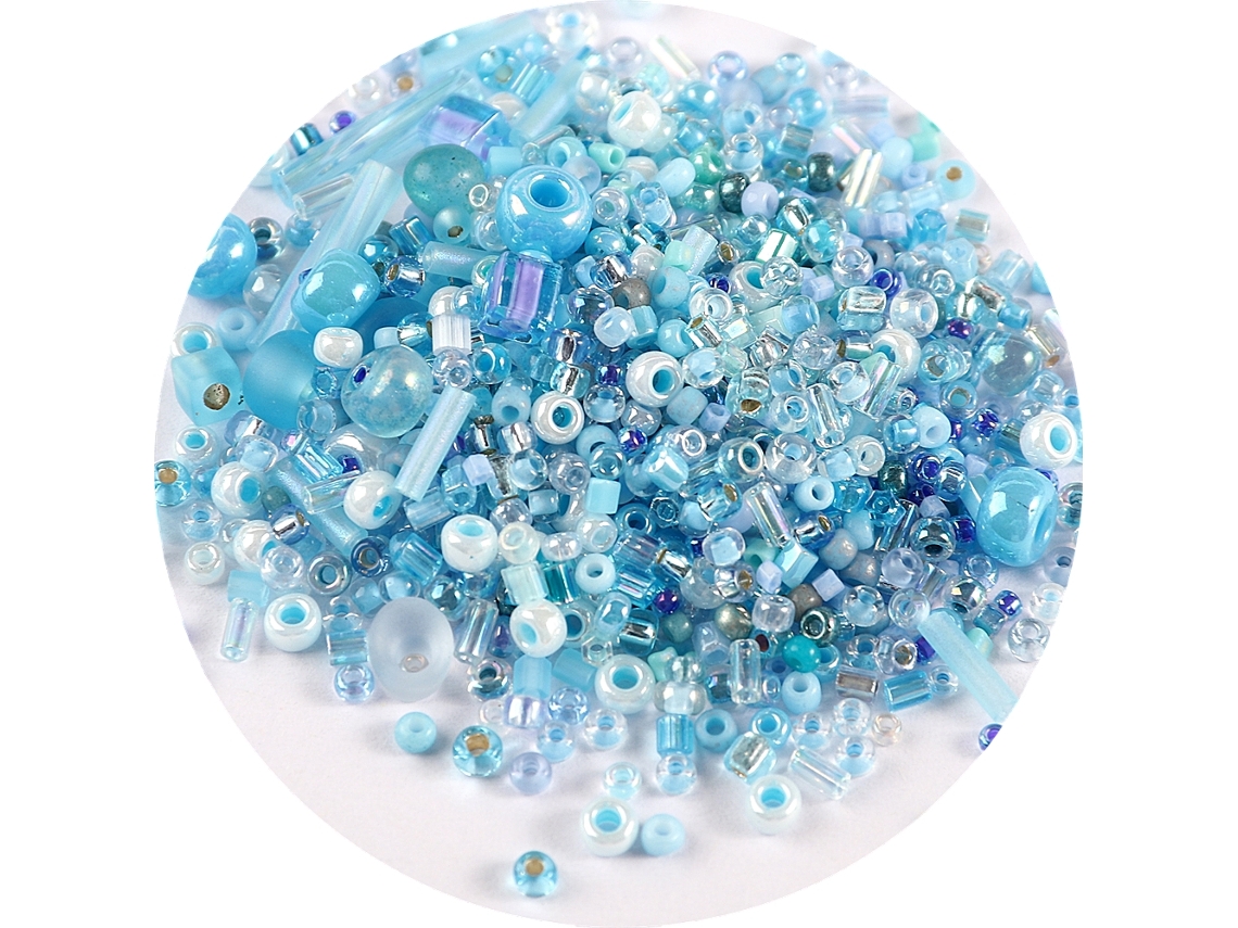 (azul Brillante)500 Cuentas De Vidrio Redondas En Varios Colores Y Tamaños, Tubo De Vidrio Torcido Para Accesorios De Ropa