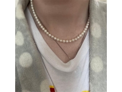 2026-collar De Perlas Simuladas Unisex De Acero Inoxidable 8mm Moda Tendencia 2022 50 Cm