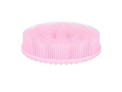 Cepillo De Baño Para Bebé De Silicona Suave Con Efecto Masaje, Limpieza Eficaz, Rosa.
