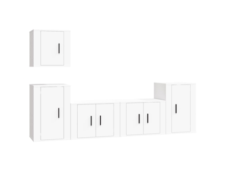 Conjunto 5 de muebles para TV VIDAXL madera contrachapada blanco