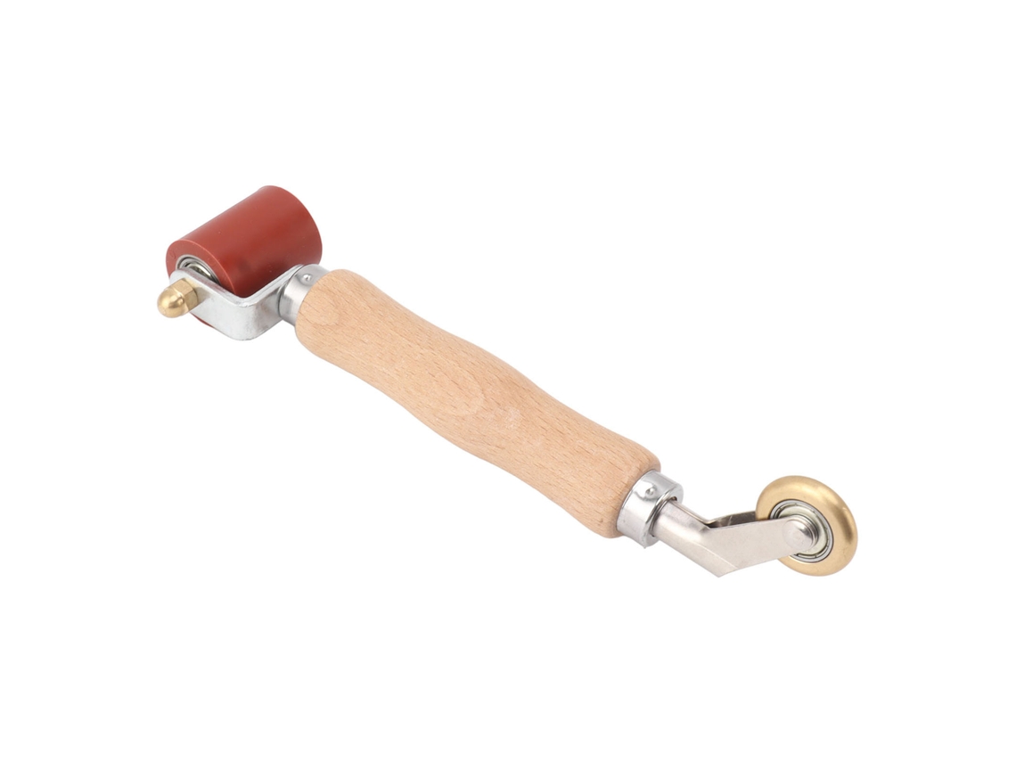 Rodillo De Costura De Silicona De 40 Mm Con Rueda De Latón Y Mango De Madera Para Soldadura De Pvc Y Tpo.