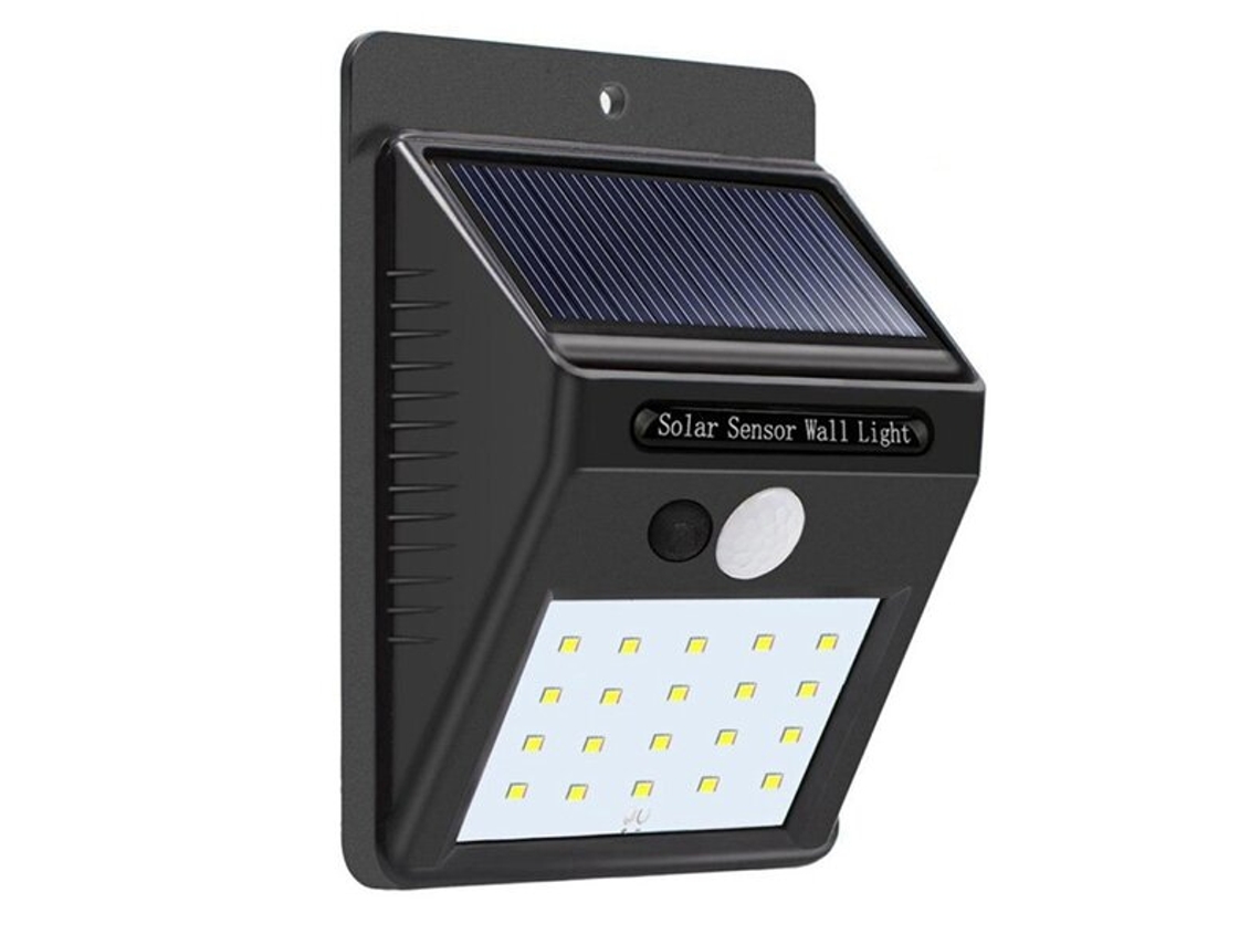 Lámpara de pared con sensor de movimiento PIR de 20 LED y energía solar #b-elfeland, resistente al agua, para exteriores, caminos, jardín, luz de seguridad.