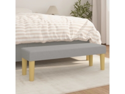 LOVELY HOME Taburete Banco 100X30X30 Cm Tela Gris Claro
