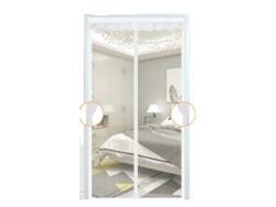 Mosquitera magnética para puerta, diseño duradero, funcionamiento manos libres, blanca, 100 x 210 cm.