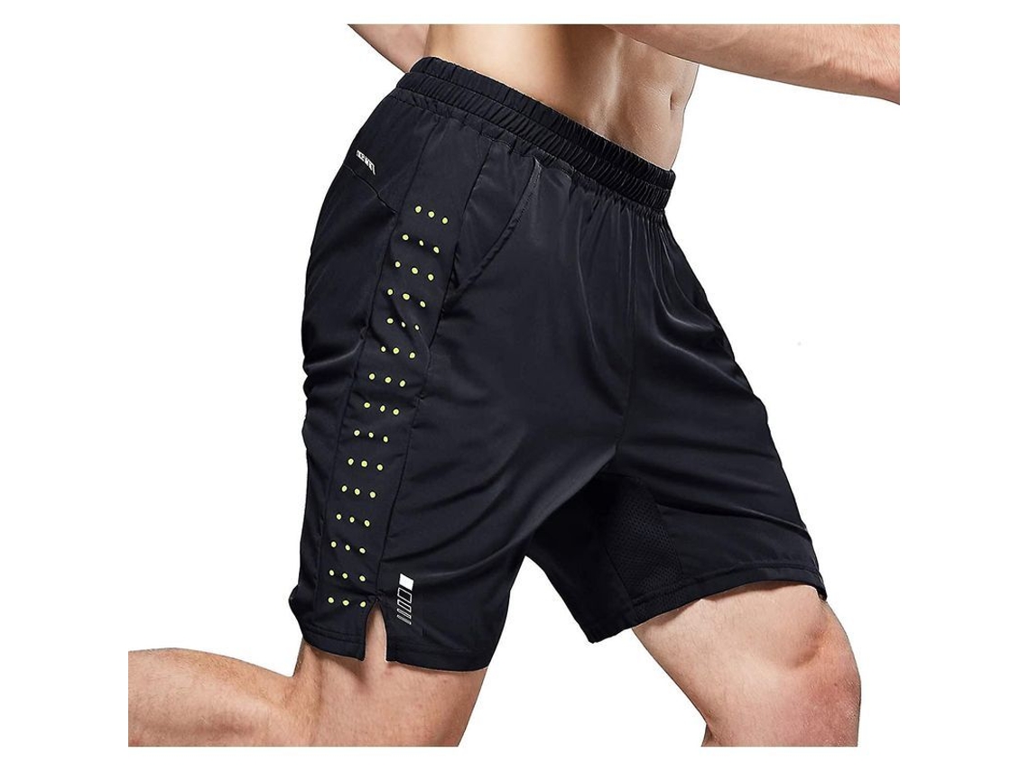 Pantalones Cortos De Running Ligeros De Secado Rápido Para Hombre Con Bolsillo Y Diseño 2 En 1 - Talla M