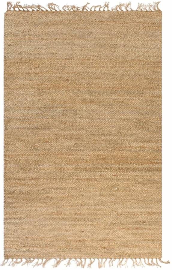 Alfombra Vidaxl De yute tejida mano 120x180 cm natural sin rectangular beige