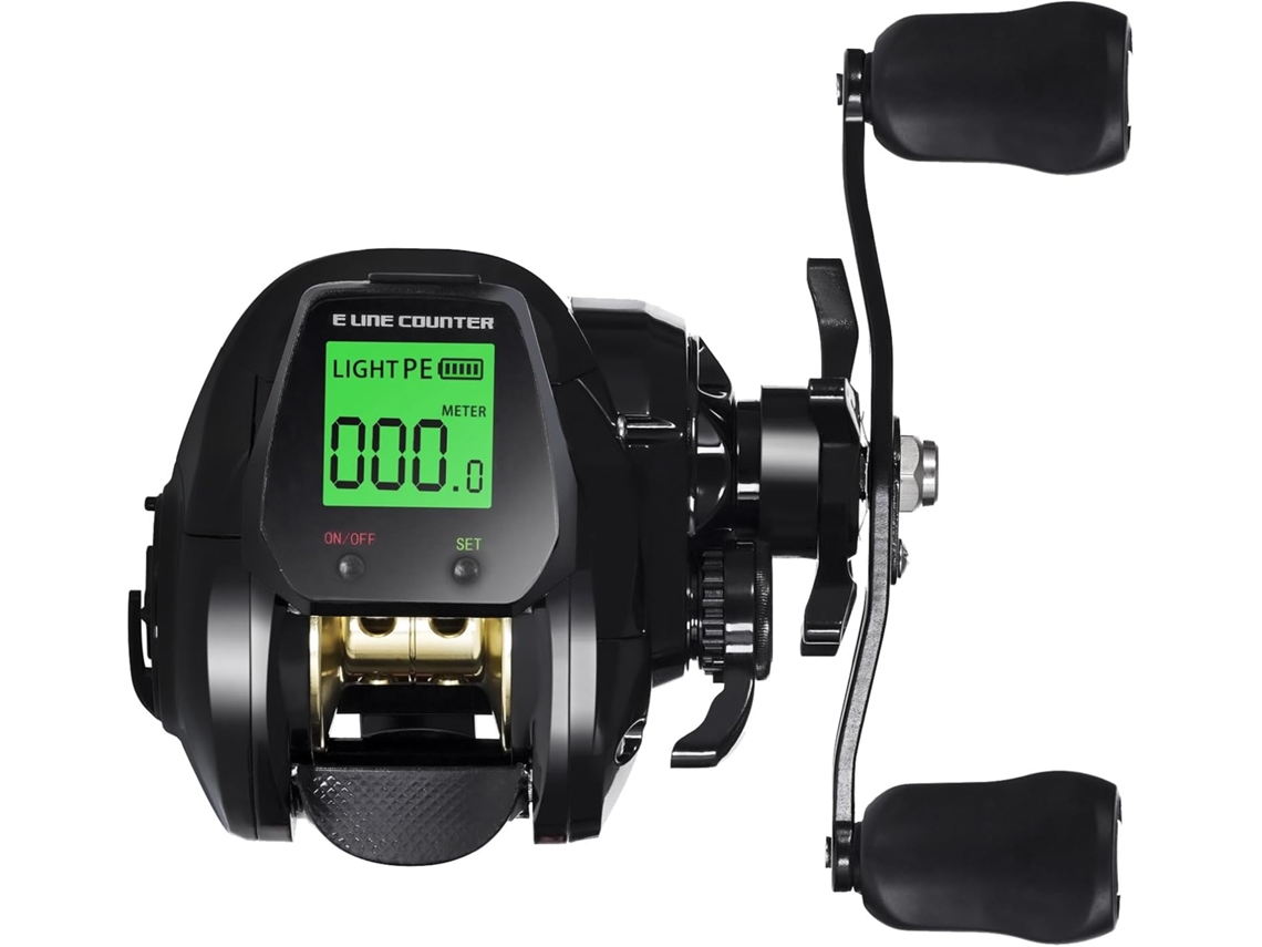 Carrete de pesca Baitcasting Gokoco con pantalla LED electrónica, alta velocidad 7.21, 10 kg, resistente al agua