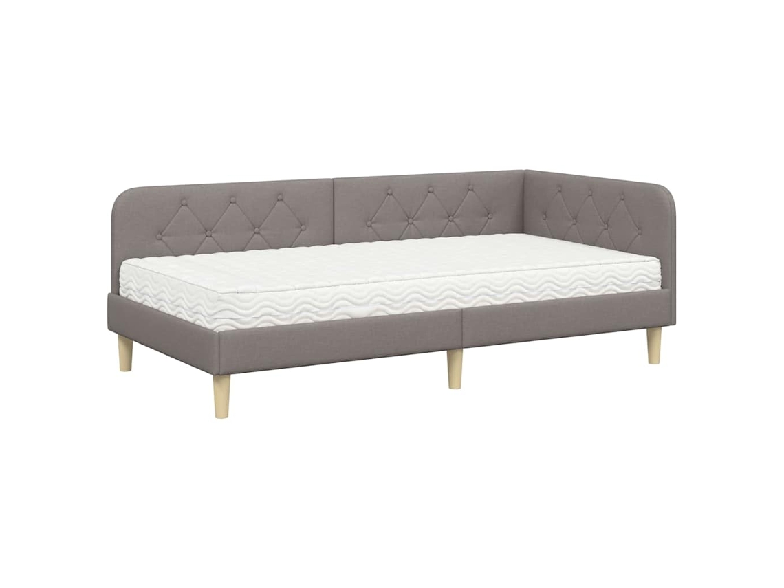 Maison Exclusive - Estructura De Cama En Esquina Taupé 100 X 200 Cm Tela