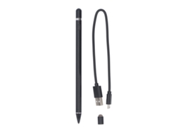 Lápiz Capacitivo Activo Con Punta Fina, Diseño Universal Para Tabletas, Teléfonos Inteligentes, Ios Y Android, Color Negro.