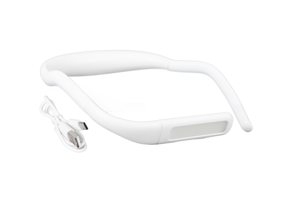 Linterna De Lectura Led Flexible Para El Cuello Con Brillo Ajustable, Manos Libres Para Leer, Acampar Y Realizar Reparaciones - Blanca