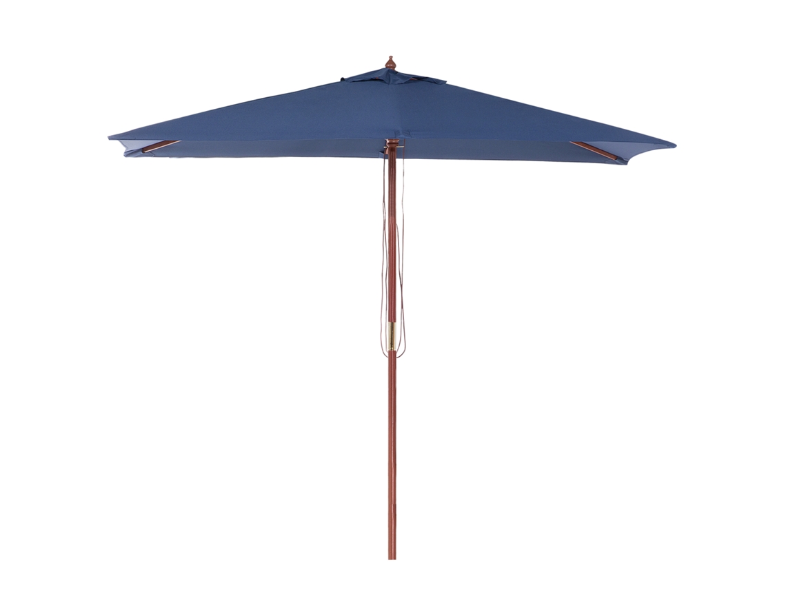 Sombrilla de jardín BELIANI Flamenco de Poliéster Azul 195x144x244
