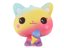Peluche antiestrés con forma de gatito con sabor a helado y de rebote lento, apto para niños y adultos.