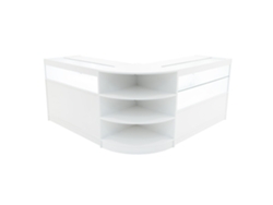 Estantería comercial Harmony | Blanco | B1200c1200lm60 | MDF y vidrio templado | Estantes y puertas Monstershop