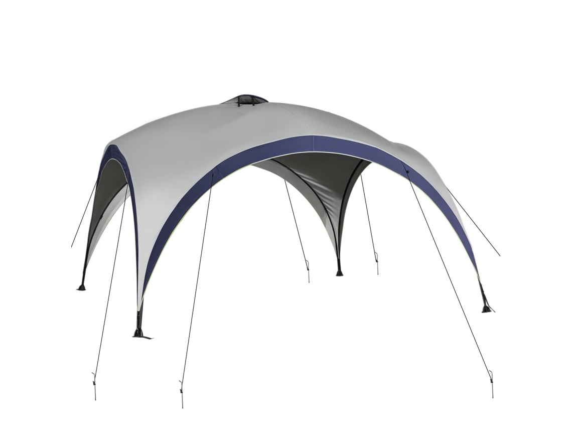 Carpa tipo pabellón para jardín, ideal para fiestas, con protección solar, estructura metálica, poliéster, 4x4x2,5 m, color azul crema.