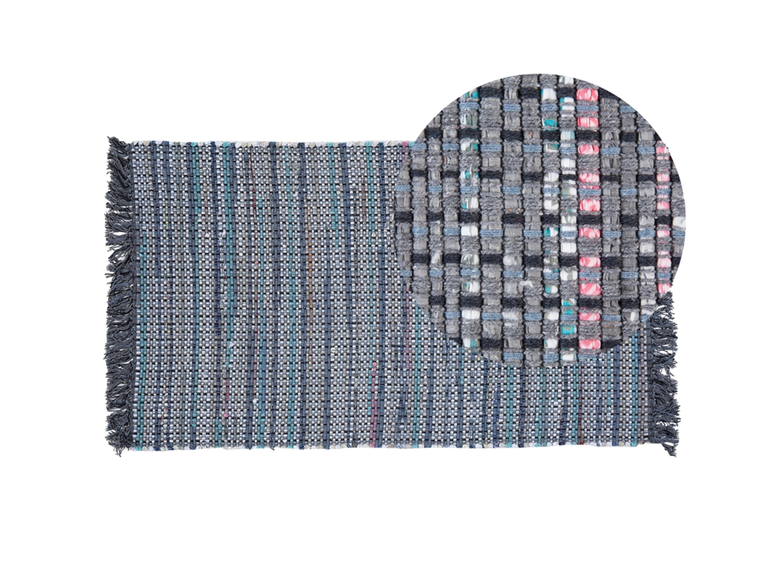 Alfombra de pelo corto BELIANI Besni de Algodón Gris 80x150