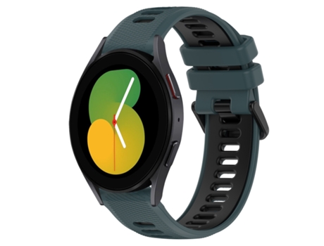 Correa de reloj inteligente para Samsung Galaxy Watch5 40 mm 20 mm Correa deportiva de silicona bicolor (verde oliva + negro)