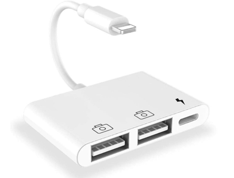 Adaptador de cámara USB 3 iluminación a adaptador USB Otg con puerto de carga Compatible con lector de tarjetas I-Phone I-Pad de BISBISOUS