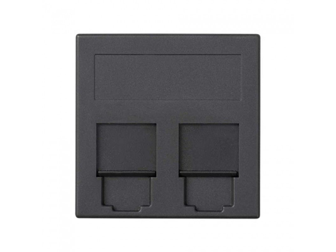 Placa Voz Y Datos Plana Cg Adc Krone Hk 2 Módulos Grafito Simon 50017089-038