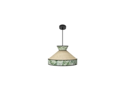 Lámpara colgante Constantinopla, Ø40cm, altura regulable, 1xe27, beige y verde Fabrilamp (bombilla no incluida)