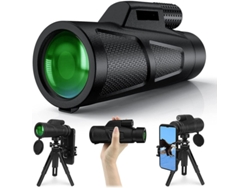 Monocular 12x50 HD Bak4 Prism IP68, trípode, adaptador para smartphone, color negro, Yizhood
