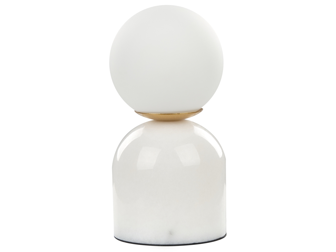 Lámpara de mesa BELIANI Kiwi de Vidrio, Mármol Blanco 10x10x21