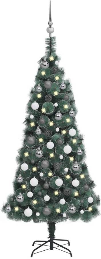 Árbol De Navidad artificial led y verde 120 cm pvc pe vidaxl con luzes 7x12