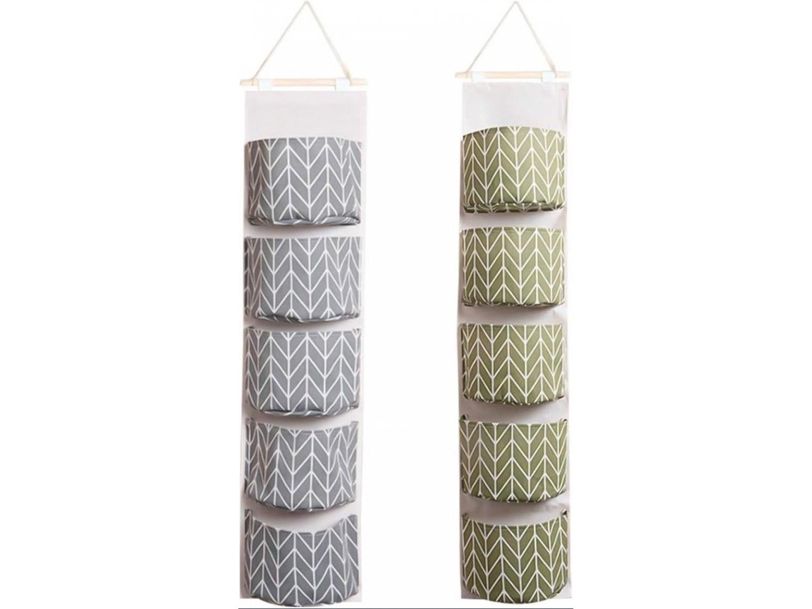 Bolsas de almacenamiento para montaje en pared detrás de puertas (paquete de 2) 95x20 cm