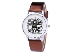 Reloj De Pulsera Unisex Zhoulianfa, Diseño Moderno, Piel Sintética, Movimiento De Cuarzo, Color Café.
