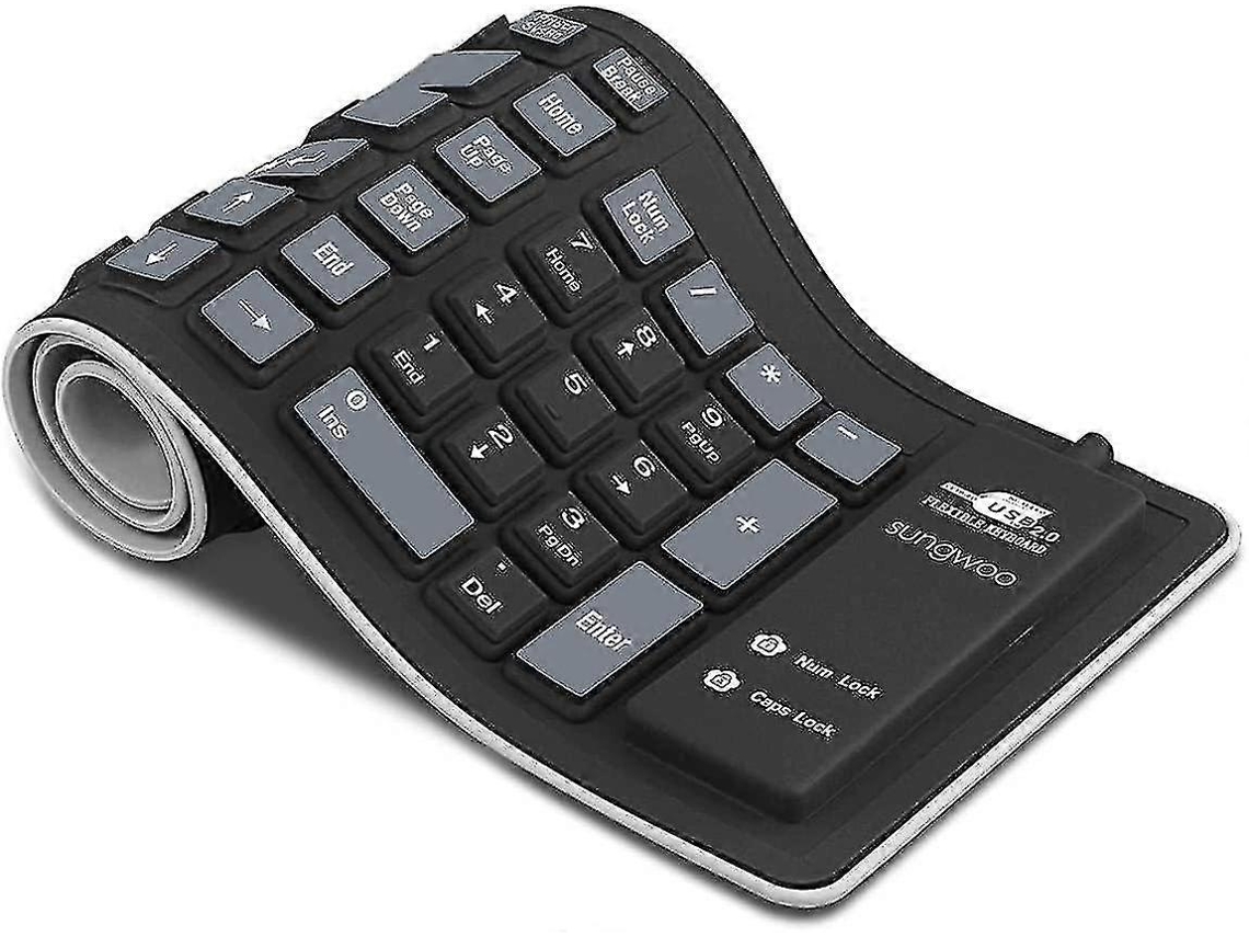 Teclado plegable enrollable de silicona con cable USB, resistente al agua, para P Everley891