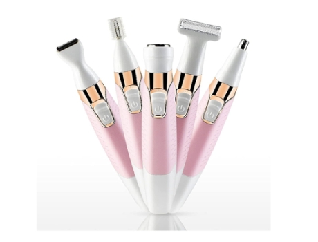 Lady Shaver Afeitadora y Depiladora Eléctrica 5 en 1 para Mujer Bikini Piernas Brazos Axilas Depilación Rosa BISBISOUS