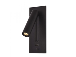 Luz de pared 3W cabecera de cama luz de lectura LED 5V 2.1A interruptor de cargador USB lámpara de pared de cabecera de hotel Lámpara de pared interior LED (lámpara de calor)