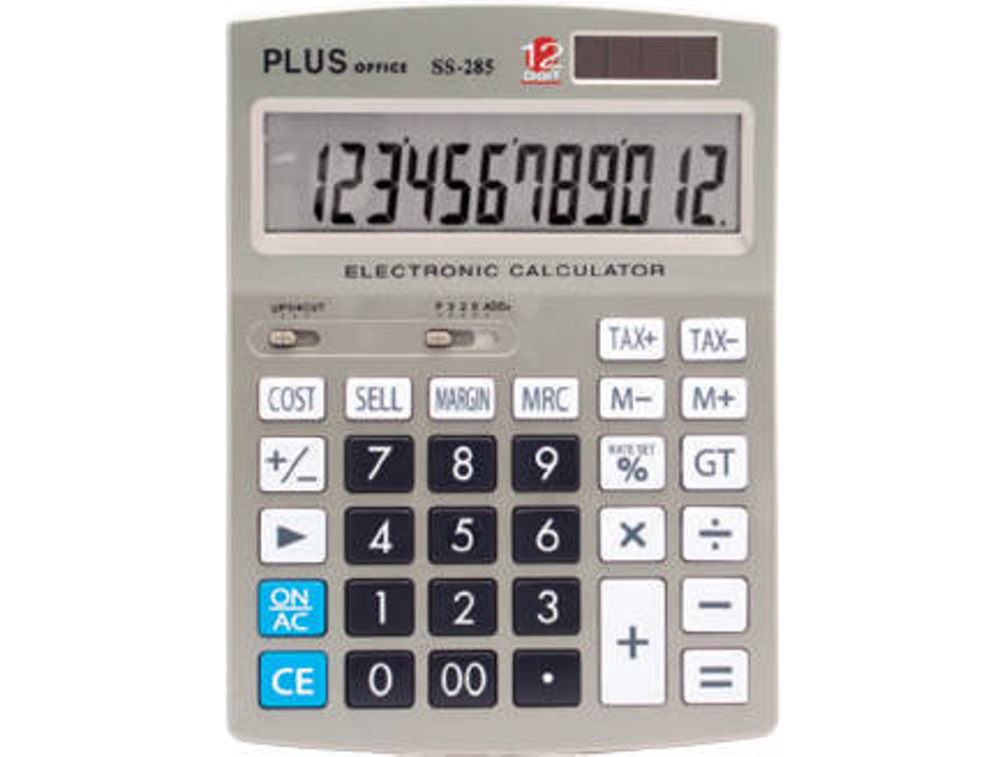 Calculadora Básica PLUS SS-285 Gris (12 dígitos)