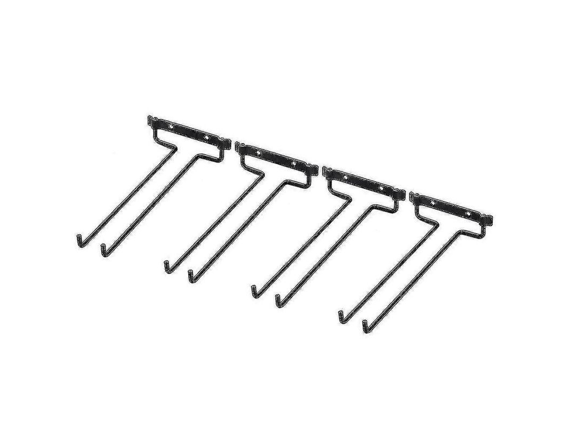 2026-4 Estantes De Cristalería De Pared Para Copas De Vino Montaje Bajo Gabinetes Acero Inoxidable Negro 30cm