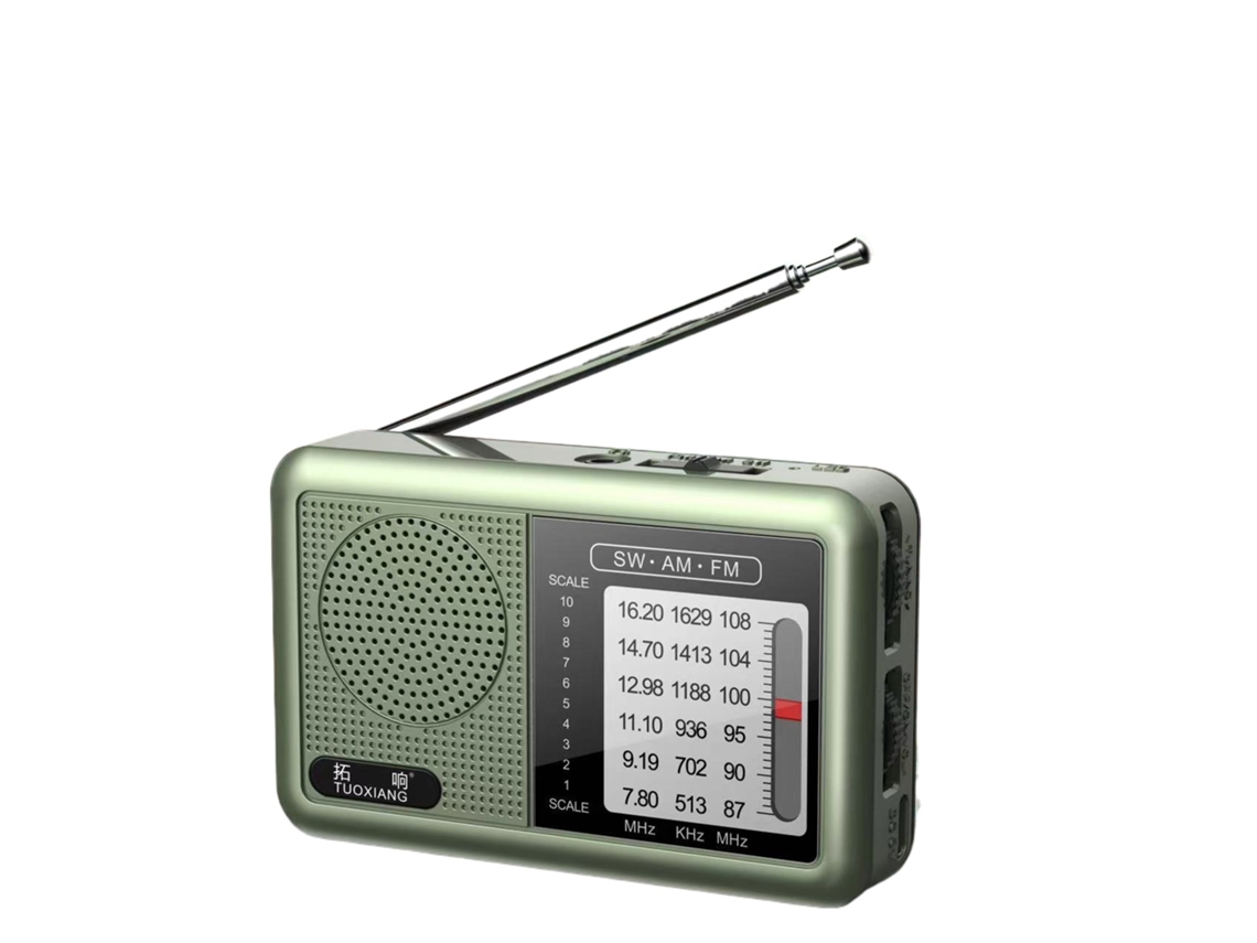 Radio portátil recargable tipo C de banda completa Siurn Green para personas mayores