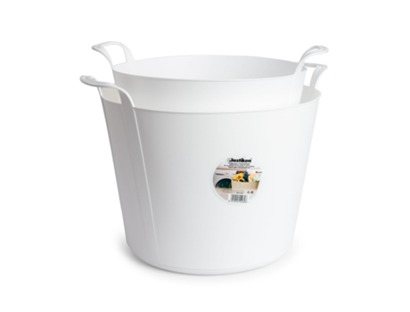 PLASTIKEN Nature - Pack de Capazos Flexibles de 42L+26L Multiusos con Asas Blanco