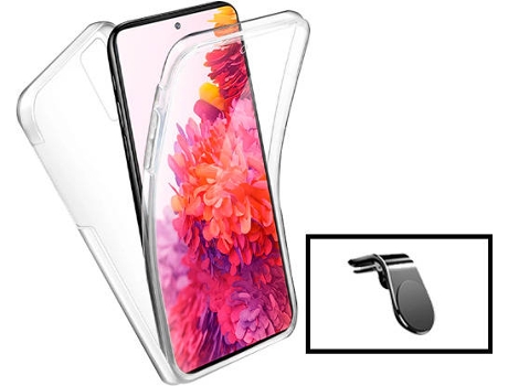 Kit Carcasa 3x1 360° Impact Protection + 1 GripHolder + 1 Soporte Xiaomi Poco X4 NFC PHONECARE Transparente y Blanco