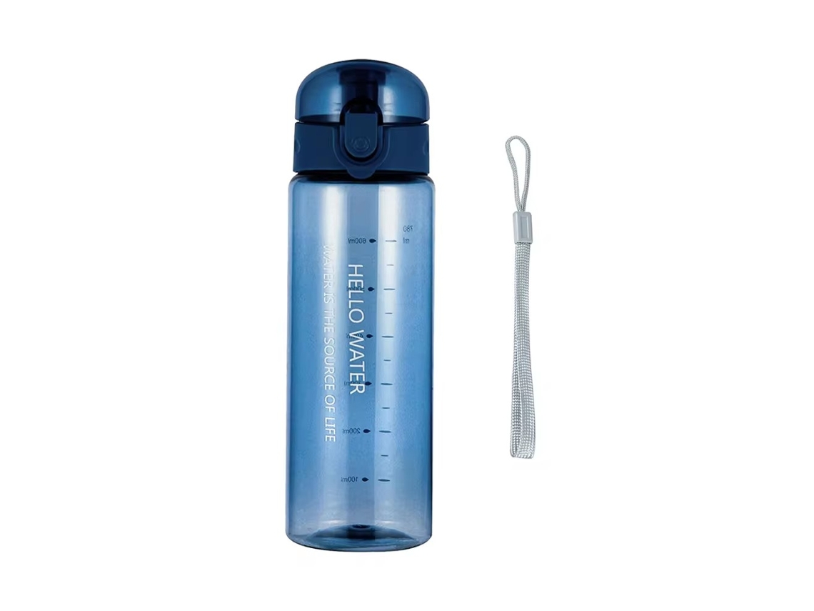 (azul) Botella De Agua Deportiva Reutilizable De 780 Ml Con Tapa A Prueba De Golpes Y Correa A Prueba De Fugas.