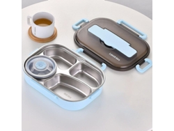 Fiambrera Rebe-bento para niños y adultos con aislamiento térmico, 4 compartimentos de acero inoxidable, 1000/1300 ml.