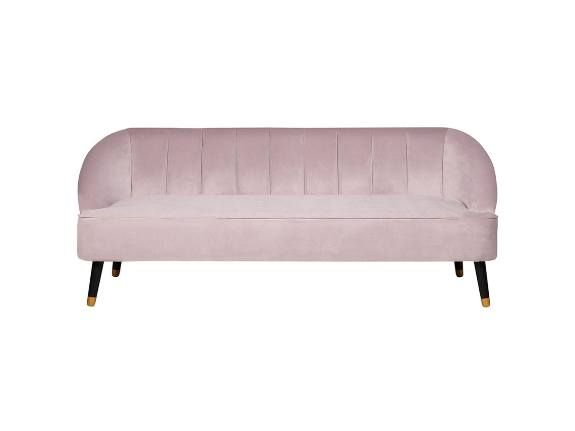 Sofá de 3 plazas BELIANI Alsvag de Terciopelo Rosa 191x73x73