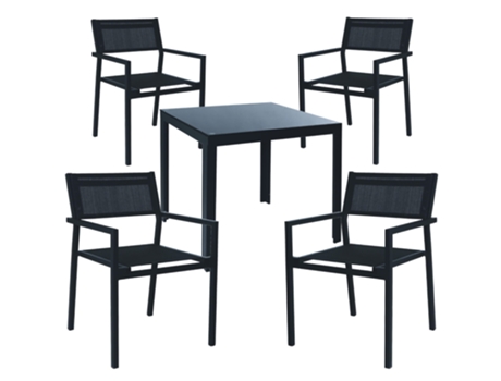 GARBAR MAMBA-MAMBA Set 41 Silla Con Brazos-Mesa Interior Exterior Negro