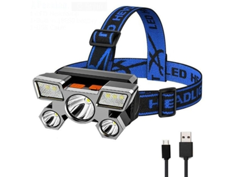 Potente linterna frontal recargable con 4 modos de iluminación