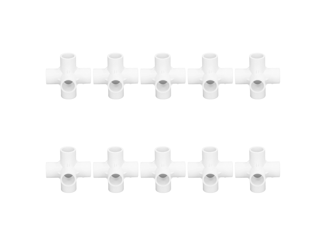 10 Piezas Conector De Tubo Pvc 6 Vías Codos De Esquina 25mm Diámetro Interior Blanco
