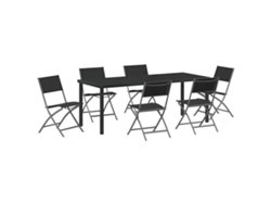 Maison Exclusive - Conjunto De Comedor De Jardín 7 Pcs Negro