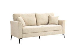 Sofá De 2 Plazas Con Aspecto De Lino, Acolchado Grueso, Hasta 360 Kg, 179 X 80 X 89 Cm, Beige