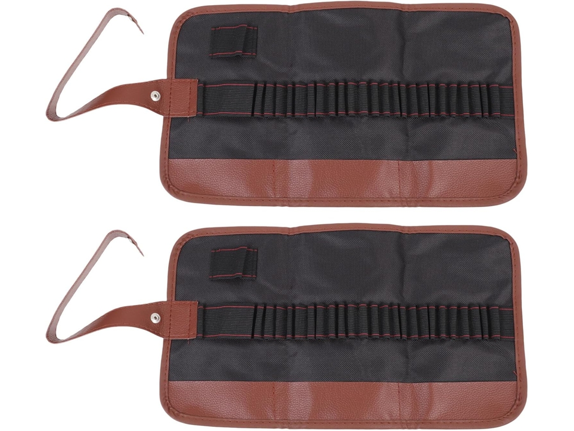 Estuche enrollable negro para lápices y bolsa de lona para estudiantes, organizador portátil.