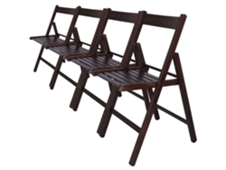 Well Home Pack 4 Sillas Bas En Madera De Haya, Acabado Wengue