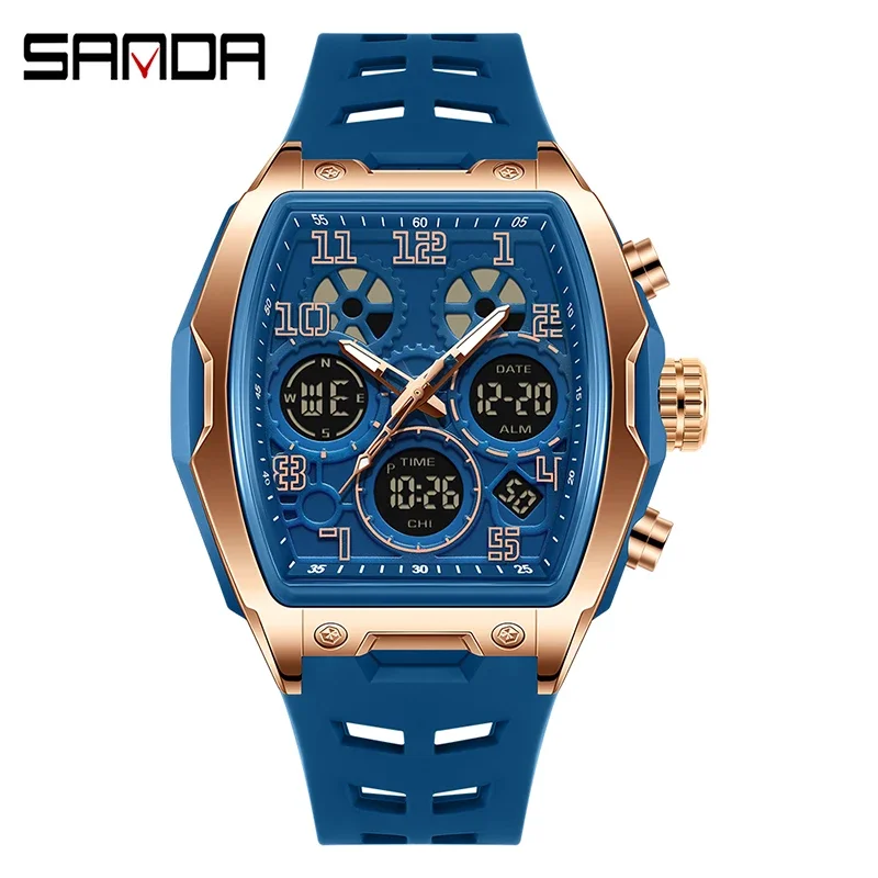Elegante Reloj Deportivo Electrónico Para Hombre, Con Alarma, Fecha Y Temporizador De Cuenta Regresiva, Resistente Al Agua.